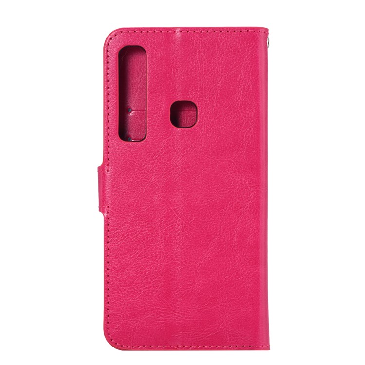 Portafoglio Pazzesco Da Cavalletto In Pelle Per Telefono Huawei P30 Lite - Rosa-3