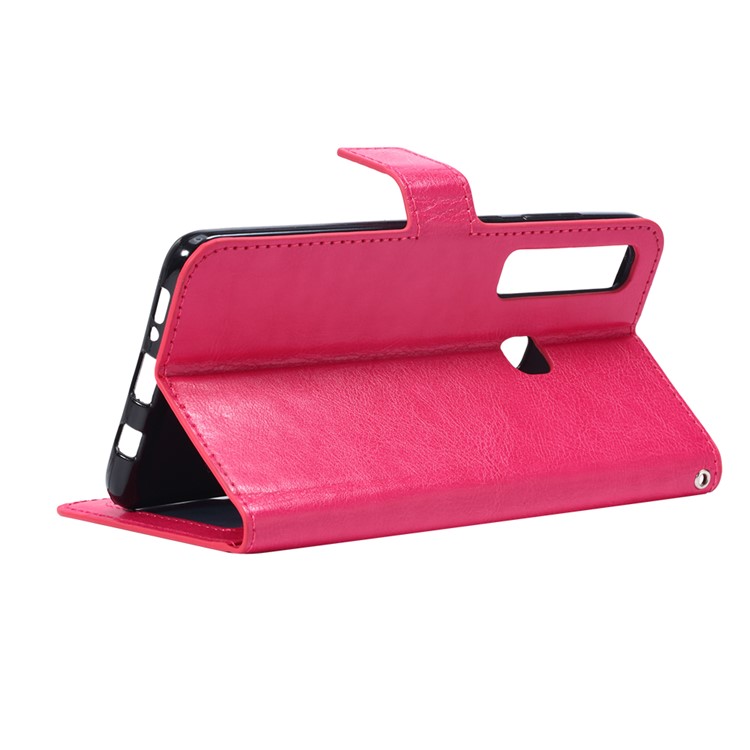 Portafoglio Pazzesco Da Cavalletto In Pelle Per Telefono Huawei P30 Lite - Rosa-5