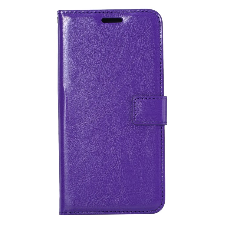 Crazy Horse Texture Wallet Stand Leather Cell Phone Case for Huawei P30 Lite - Purple-2