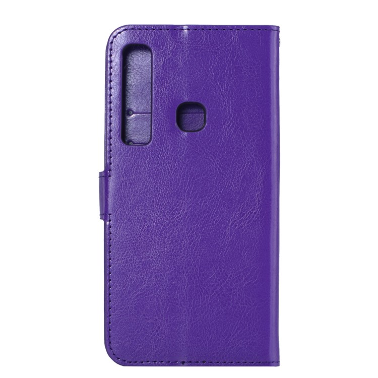 Crazy Horse Texture Wallet Stand Leather Cell Phone Case for Huawei P30 Lite - Purple-3