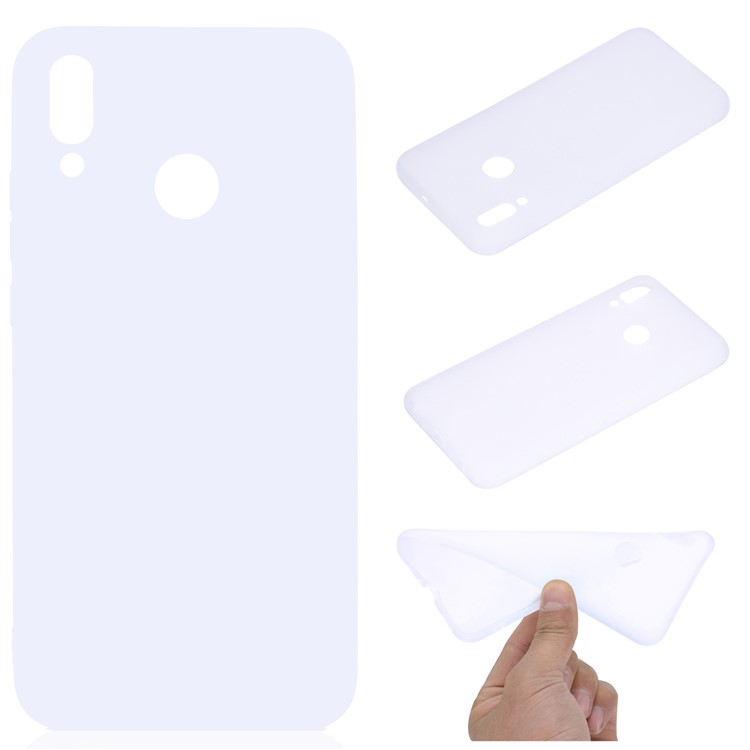 Soft Matte TPU Gel Phone Cover for Huawei Honor 10 Lite / P Smart (2019) - White-1