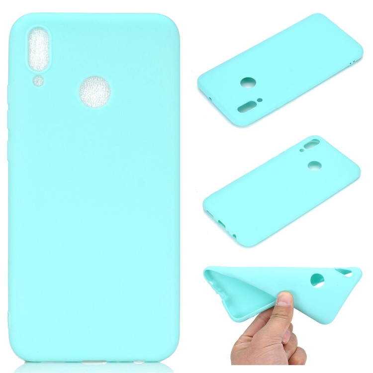 Soft Matte TPU Gel Protective Shell for Huawei Honor 10 Lite / P Smart (2019) - Cyan-1