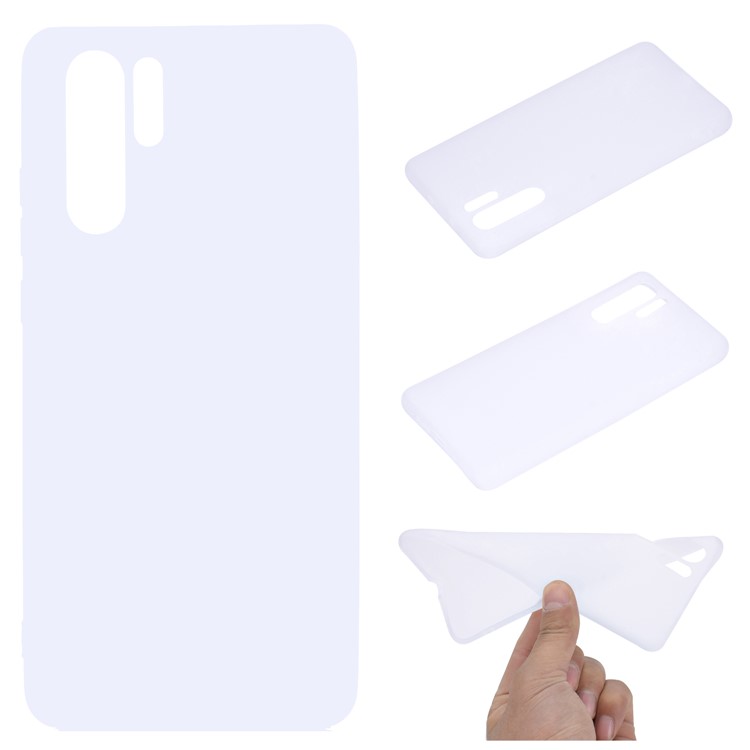Solid Color Matte TPU Protective Phone Cover for Huawei P30 Pro - White-1
