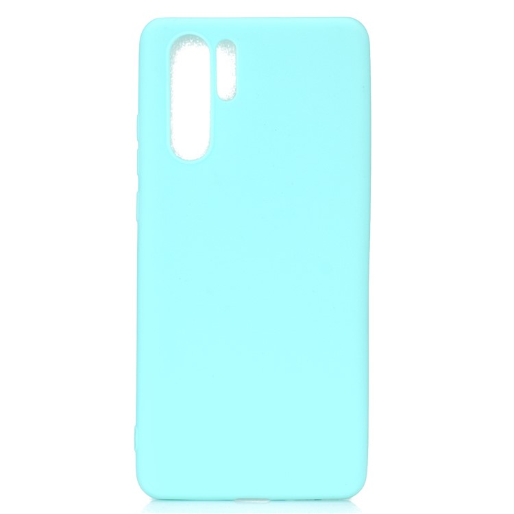Solid Color Matte TPU Cell Phone Case for Huawei P30 Pro - Cyan-2