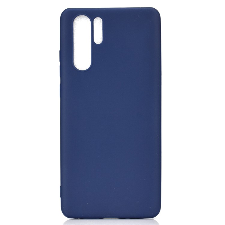 Solid Color Matte TPU Back Protector Cover for Huawei P30 Pro - Dark Blue-2