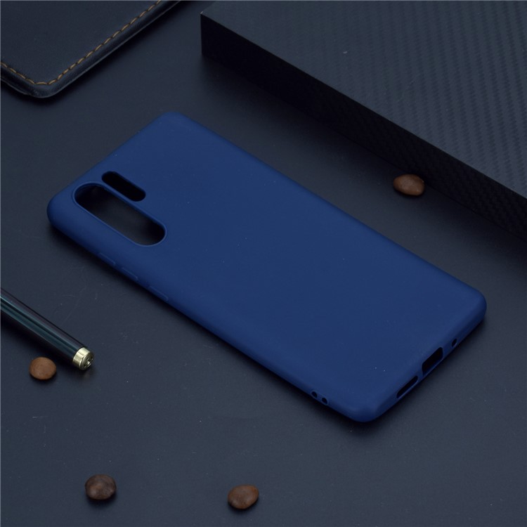 Solid Color Matte TPU Back Protector Cover for Huawei P30 Pro - Dark Blue-6