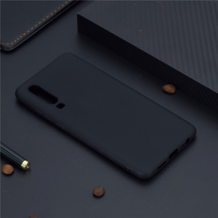 Cor Sólida Fosca TPU Caso De Telefone Celular Para Huawei P30 - Preto-6