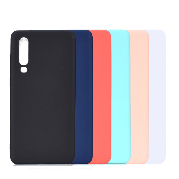 Cor Sólida Fosca TPU Caso De Telefone Celular Para Huawei P30 - Preto-8