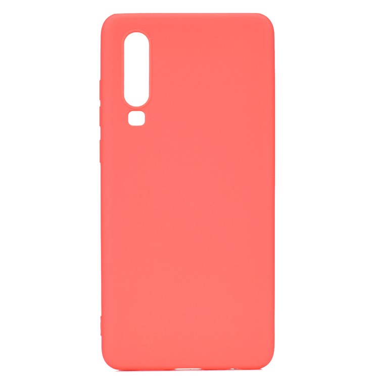 Solid Color Matte TPU Protective Mobile Shell for Huawei P30 - Red-2