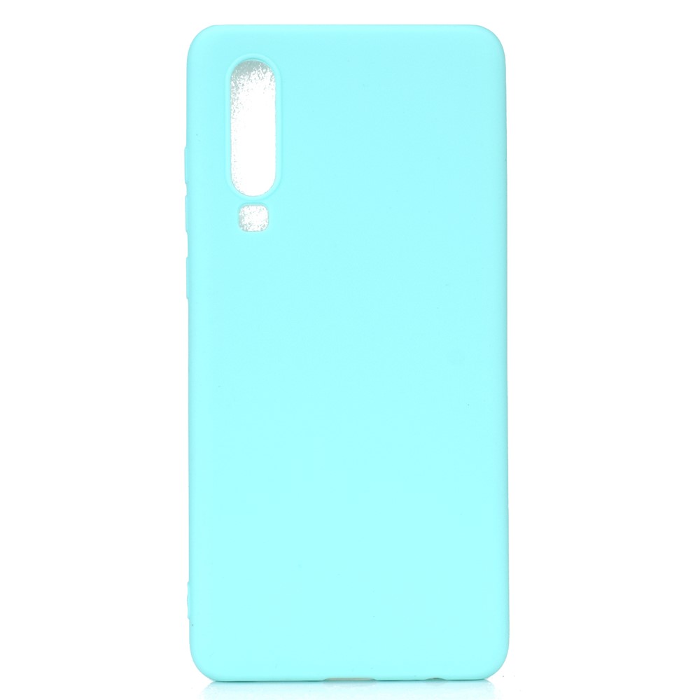 Solid Color Matte TPU Protection Cover for Huawei P30 - Cyan-2