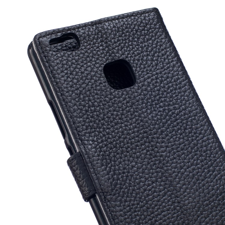 Genuine Leather Wallet Stand Case for Huawei P9 Lite - Black-5
