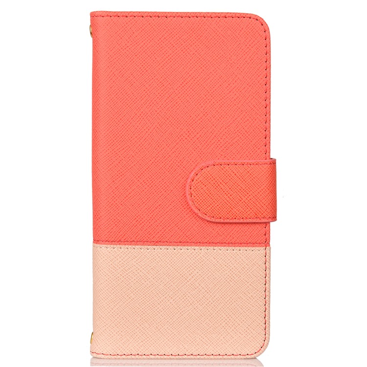 Contrast Color Cross Texture PU Leather Wallet Mobile Phone Cover for Huawei Honor 10 Lite - Orange-1