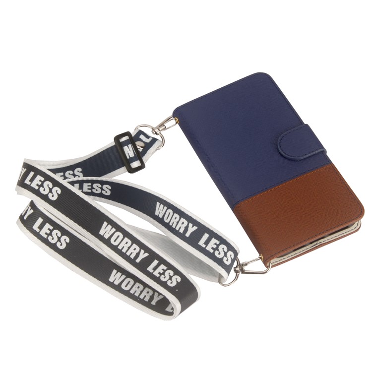 Contrast Color Cross Texture PU Leather Wallet Protective Shell for Huawei Honor 10 Lite - Dark Blue-4