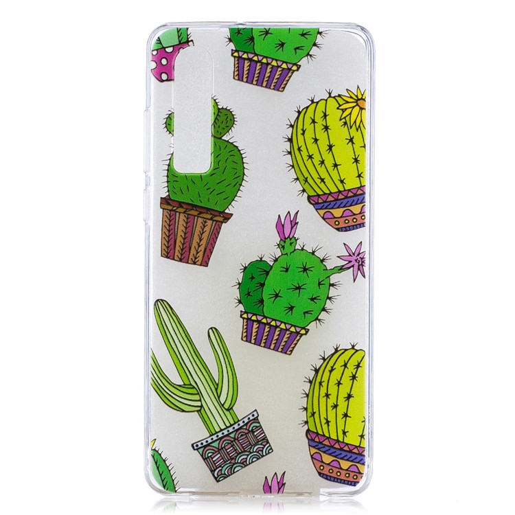 Pattern Printing Soft TPU Mobile Phone Shell for Huawei P30 - Cactus-1
