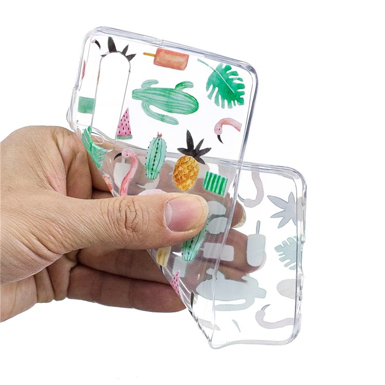 Pattern Printing Soft TPU Back Case for Huawei P30 - Flamingo-4