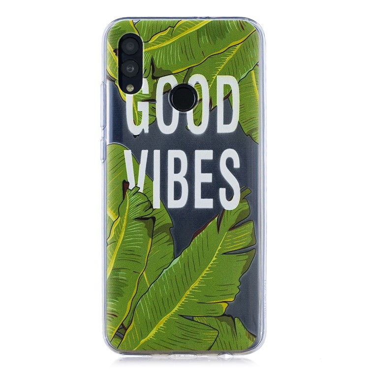 Pattern Printing Soft TPU Mobile Phone Case for Huawei P Smart (2019) - Leaves-1