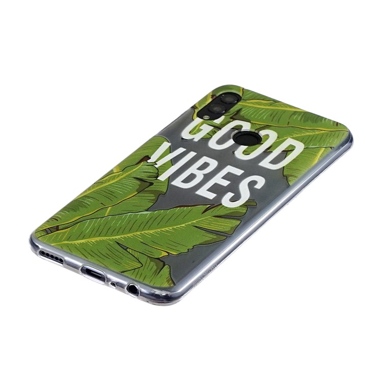 Pattern Printing Soft TPU Mobile Phone Case for Huawei P Smart (2019) - Leaves-2