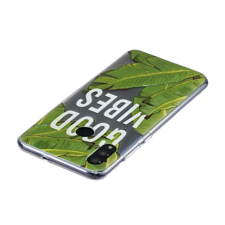 Pattern Printing Soft TPU Mobile Phone Case for Huawei P Smart (2019) - Leaves-3