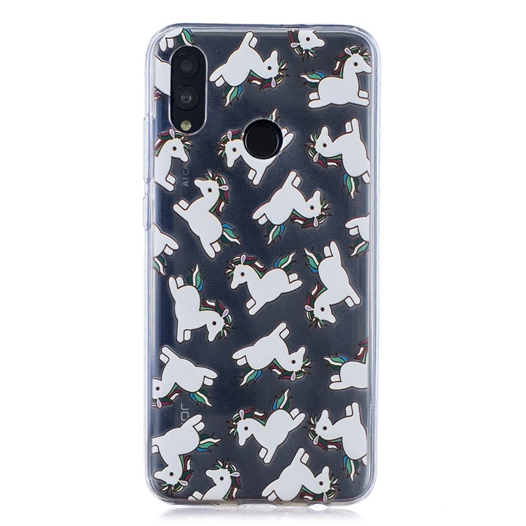 Pattern Printing Soft TPU Mobile Phone Shell for Huawei P Smart (2019) - Horse-1