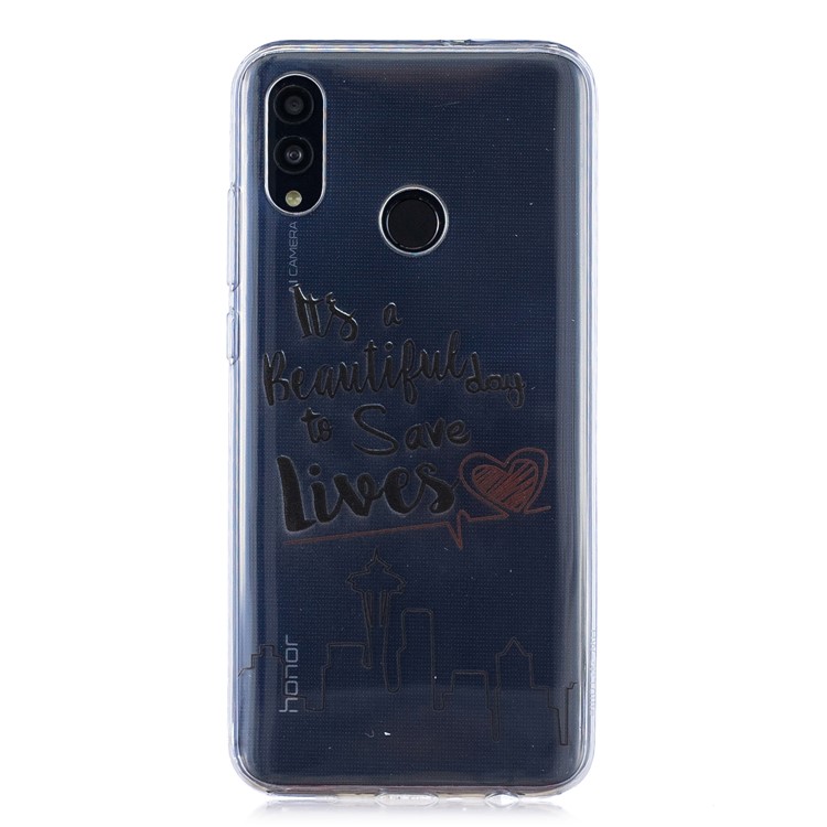 Pattern Printing Soft TPU Cell Phone Shell for Huawei P Smart (2019) - A Beautiful Day to Save Lives-1