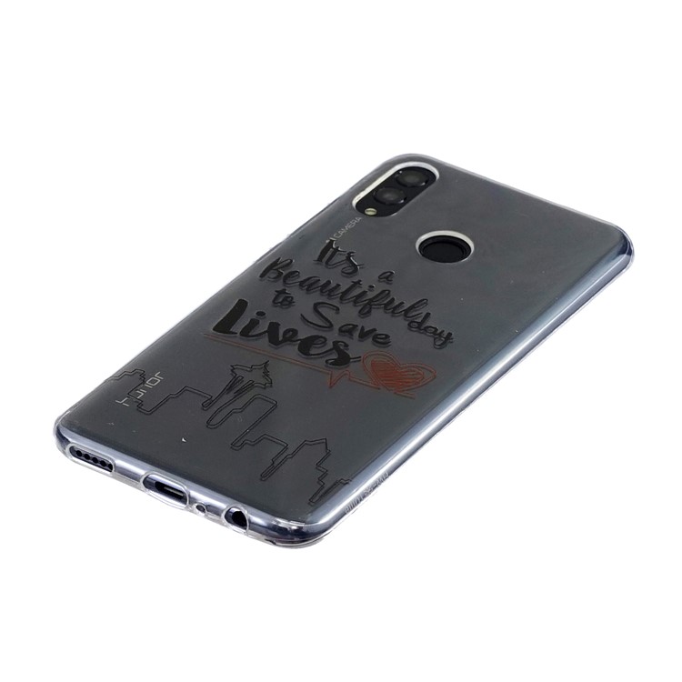 Pattern Printing Soft TPU Cell Phone Shell for Huawei P Smart (2019) - A Beautiful Day to Save Lives-2