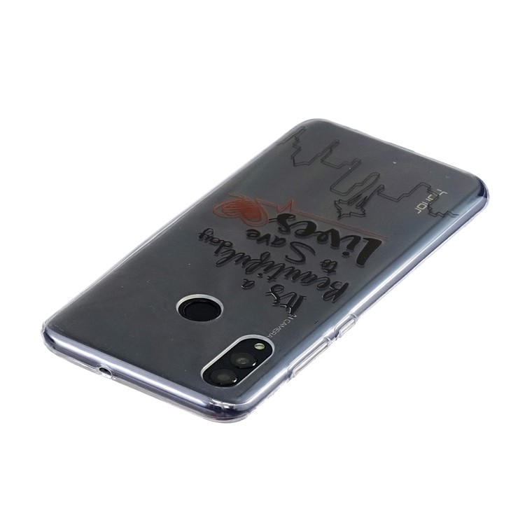 Pattern Printing Soft TPU Cell Phone Shell for Huawei P Smart (2019) - A Beautiful Day to Save Lives-3