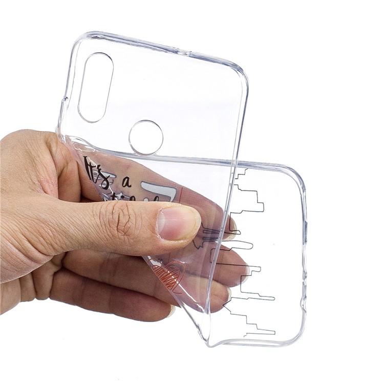 Pattern Printing Soft TPU Cell Phone Shell for Huawei P Smart (2019) - A Beautiful Day to Save Lives-4