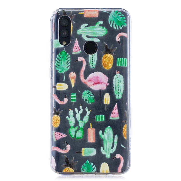 Pattern Printing Soft TPU Back Case for Huawei P Smart (2019) - Flamingo-1
