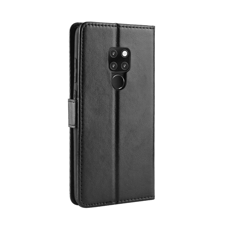 Crazy Horse Wallet Stand Leather Phone Case for Huawei Mate 20 - Black-4