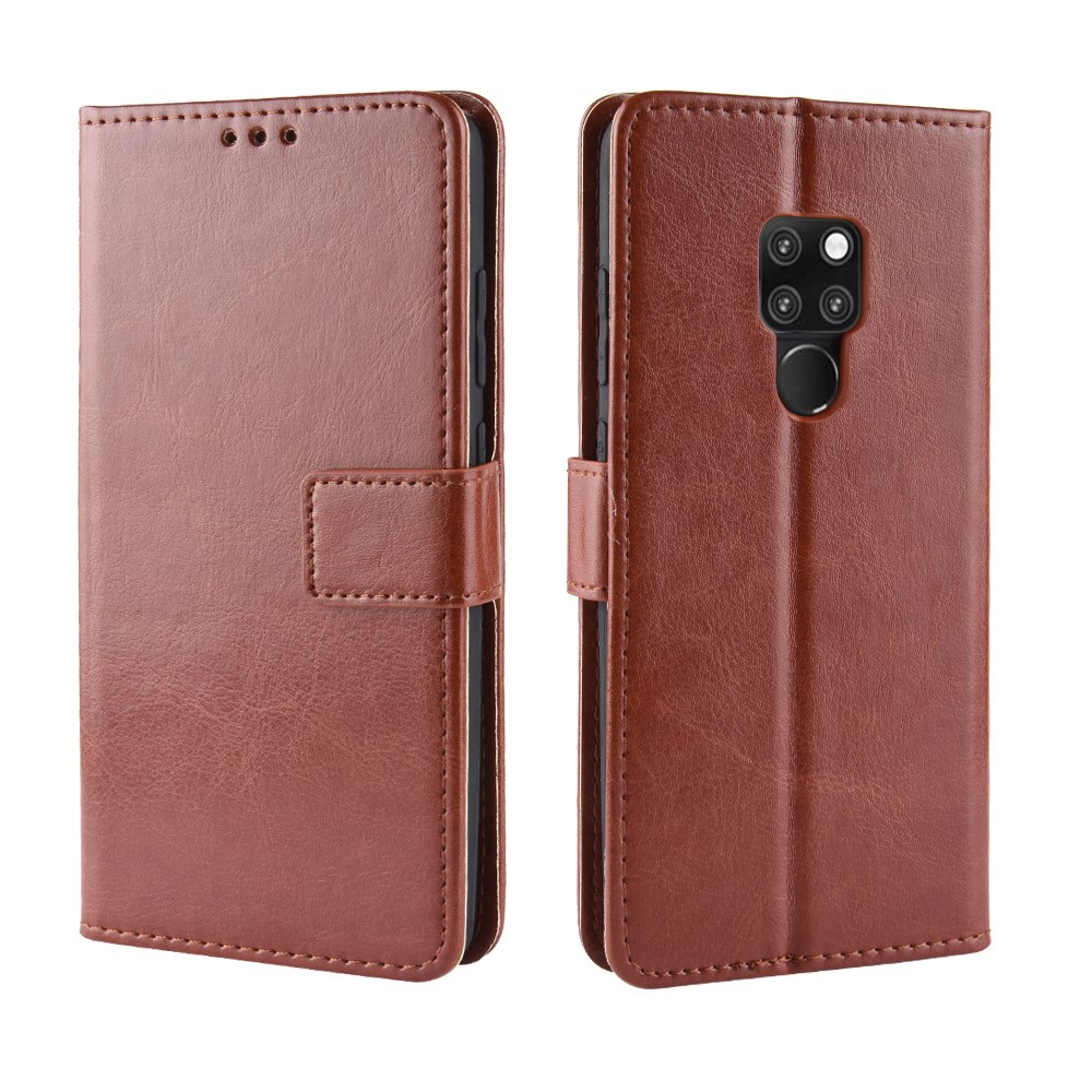 Crazy Horse Wallet Stand Leather Mobile Cover for Huawei Mate 20 X - Brown-2