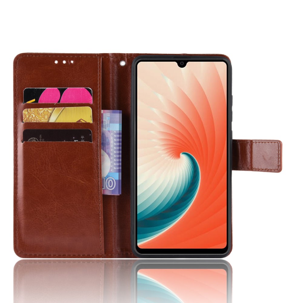 Crazy Horse Wallet Stand Leather Mobile Cover for Huawei Mate 20 X - Brown-6