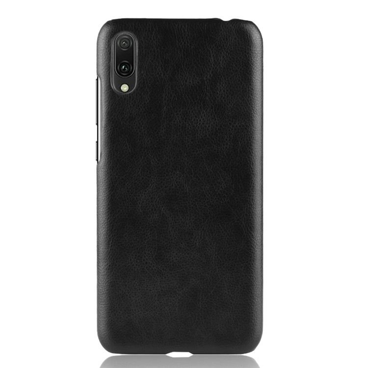 Litchi Texture PU Leather Coated Plastic Back Cover for Huawei Enjoy 9 / Y7 Pro (2019) - Black-2