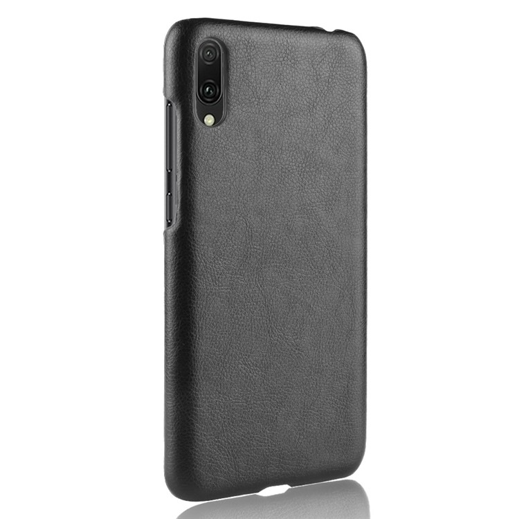 Litchi Texture PU Leather Coated Plastic Back Cover for Huawei Enjoy 9 / Y7 Pro (2019) - Black-3