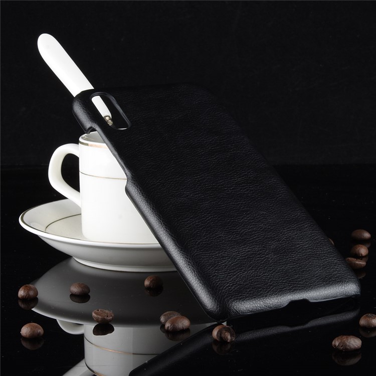 Litchi Texture PU Leather Coated Plastic Back Cover for Huawei Enjoy 9 / Y7 Pro (2019) - Black-5