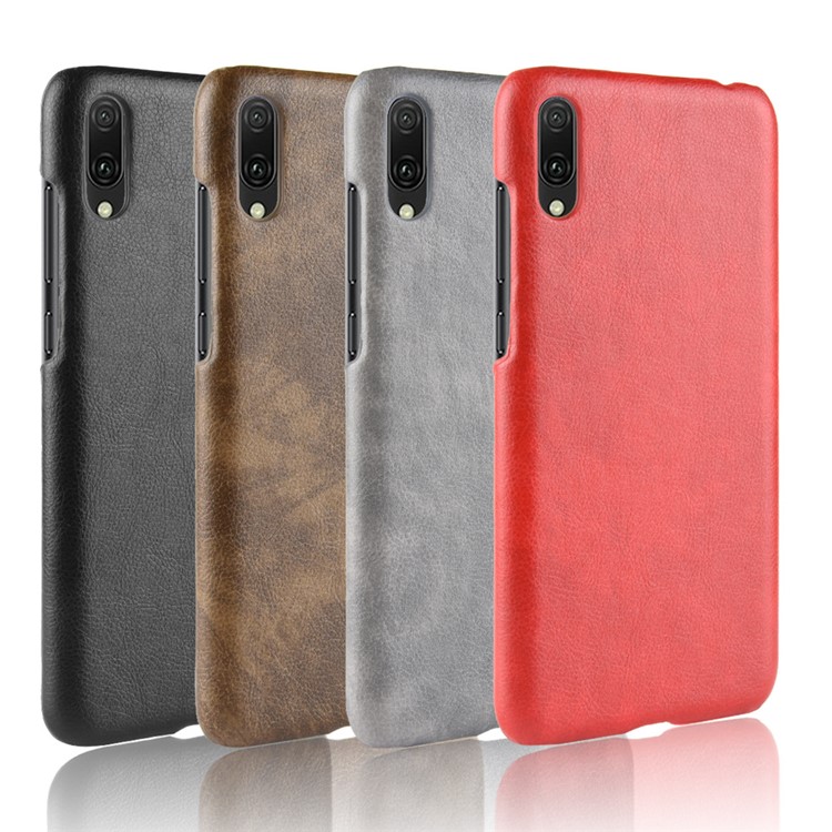 Litchi Texture PU Leather Coated Plastic Back Cover for Huawei Enjoy 9 / Y7 Pro (2019) - Black-7