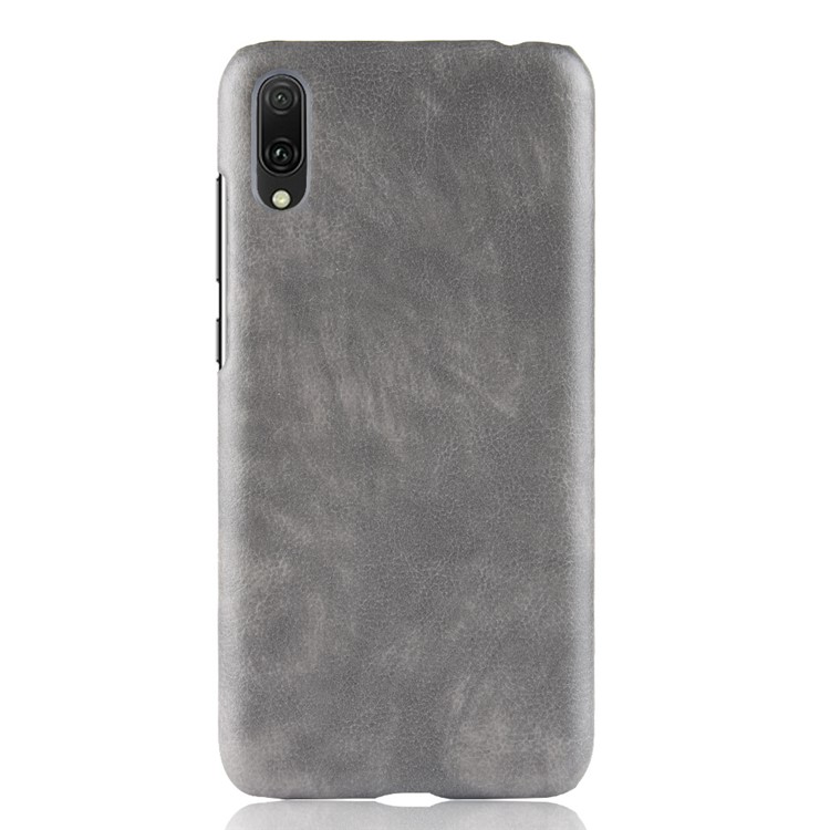 Litchi Texture PU Leather Coated Plastic Back Cover Shell for Huawei Enjoy 9 / Y7 Pro (2019) - Grey-2