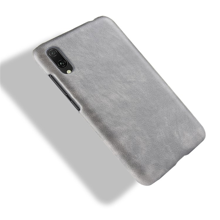 Litchi Texture PU Leather Coated Plastic Back Cover Shell for Huawei Enjoy 9 / Y7 Pro (2019) - Grey-4