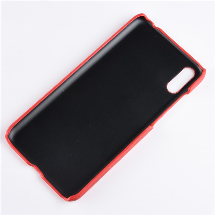 Litchi Texture PU Leather Coated Plastic Back Case Protector for Huawei Enjoy 9 / Y7 Pro (2019) - Red-5