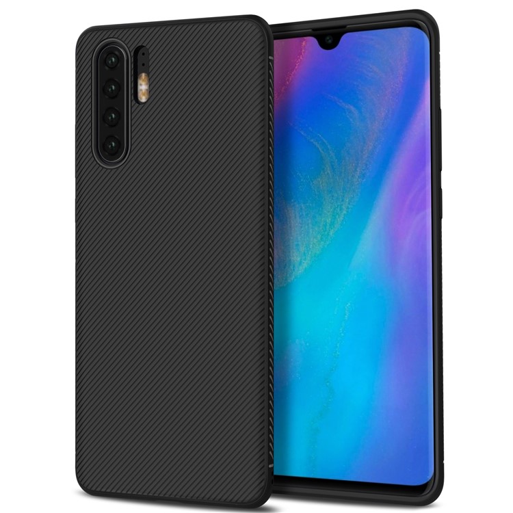 Jazz Series Twill Texture Soft TPU Phone Case for Huawei P30 Pro - Black-2