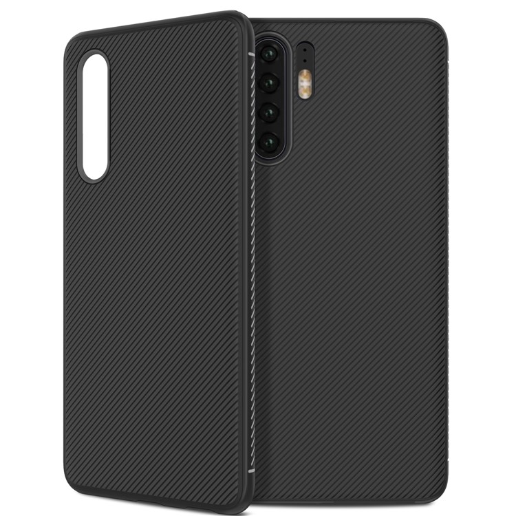 Jazz Series Twill Texture Soft TPU Phone Case for Huawei P30 Pro - Black-3