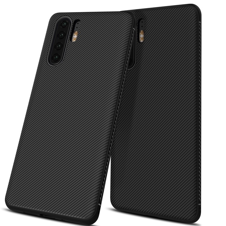 Jazz Series Twill Texture Soft TPU Phone Case for Huawei P30 Pro - Black-4