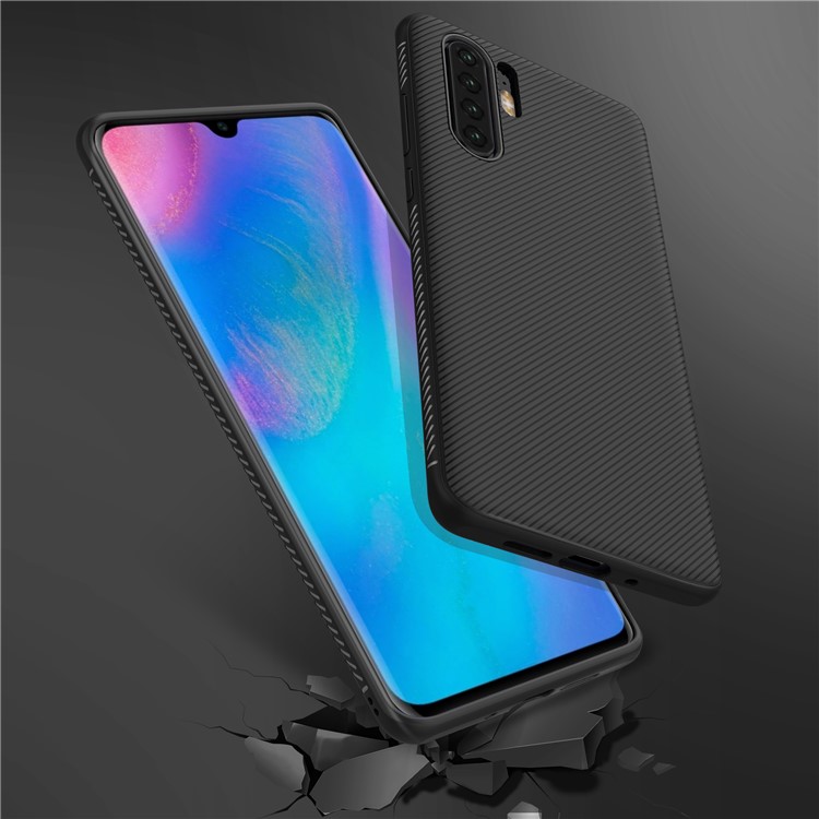 Jazz Series Twill Texture Soft TPU Phone Case for Huawei P30 Pro - Black-8