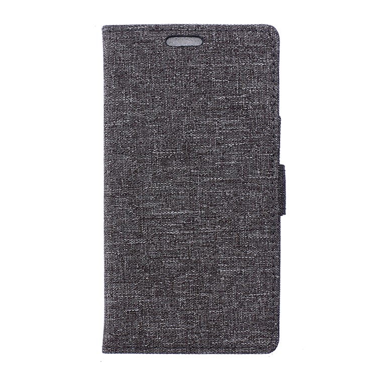 Linen Texture Wallet Stand Leather Cover for Huawei P9 Lite - Grey-1