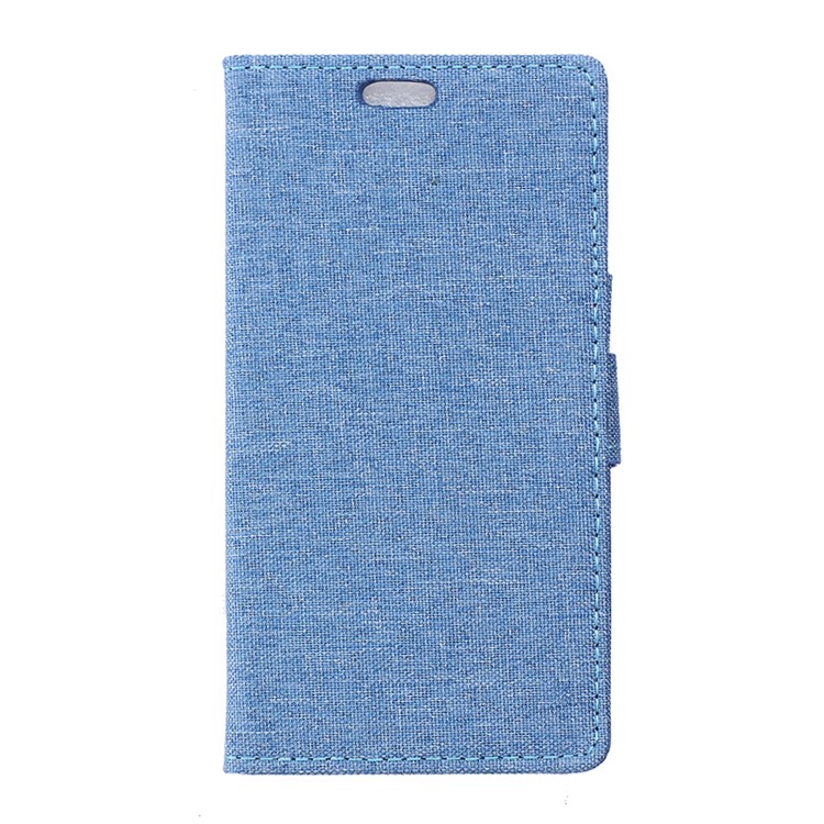 Linen Texture Wallet Stand Leather Phone Cover for Huawei P9 Lite - Baby Blue-1