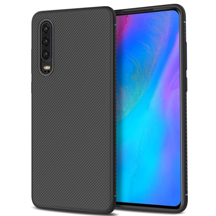 Jazz Series Twill Texture Flexible TPU Case Cover for Huawei P30 - Black-2