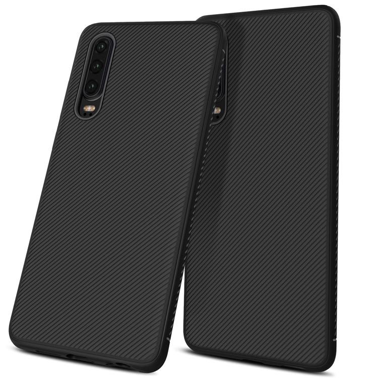 Jazz Series Twill Texture Flexible TPU Case Cover for Huawei P30 - Black-4