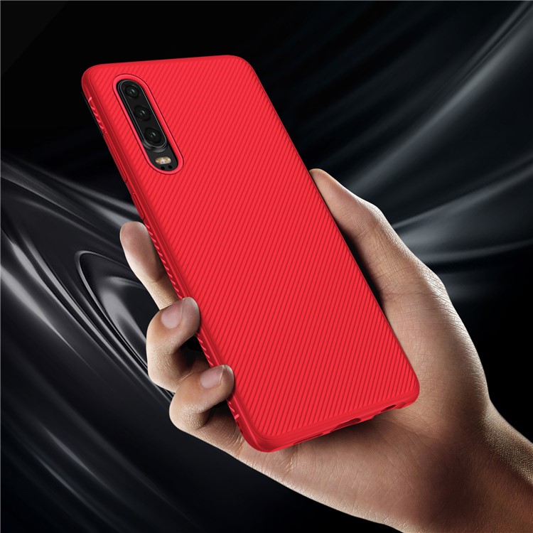 Jazz Series Twill Texture Soft TPU Phone Cover Case for Huawei P30 - Red-8