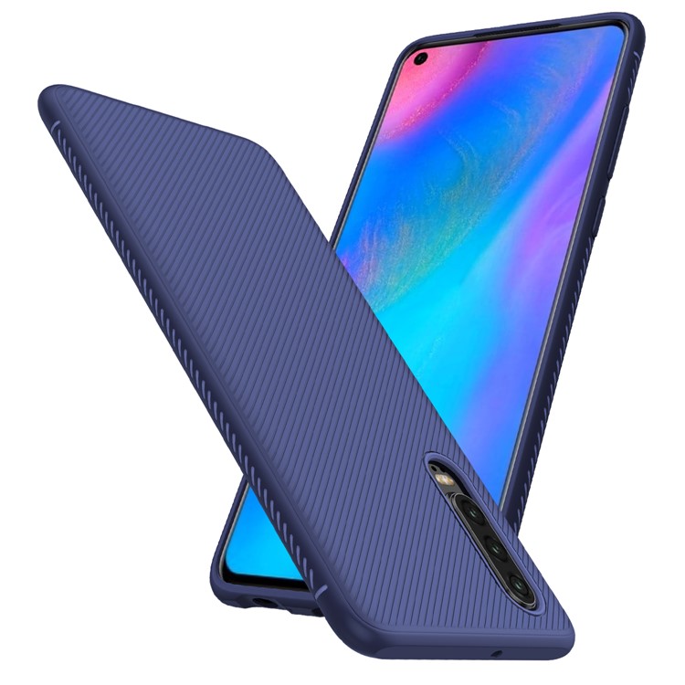 Jazz Series Twill Texture Protective TPU Case Shell for Huawei P30 - Blue-1