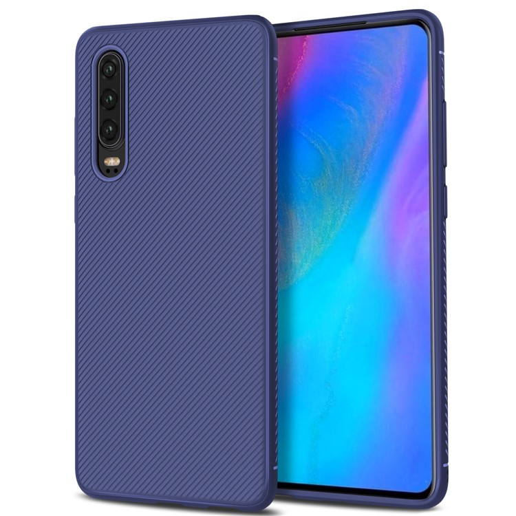 Jazz Series Twill Texture Protective TPU Case Shell for Huawei P30 - Blue-2