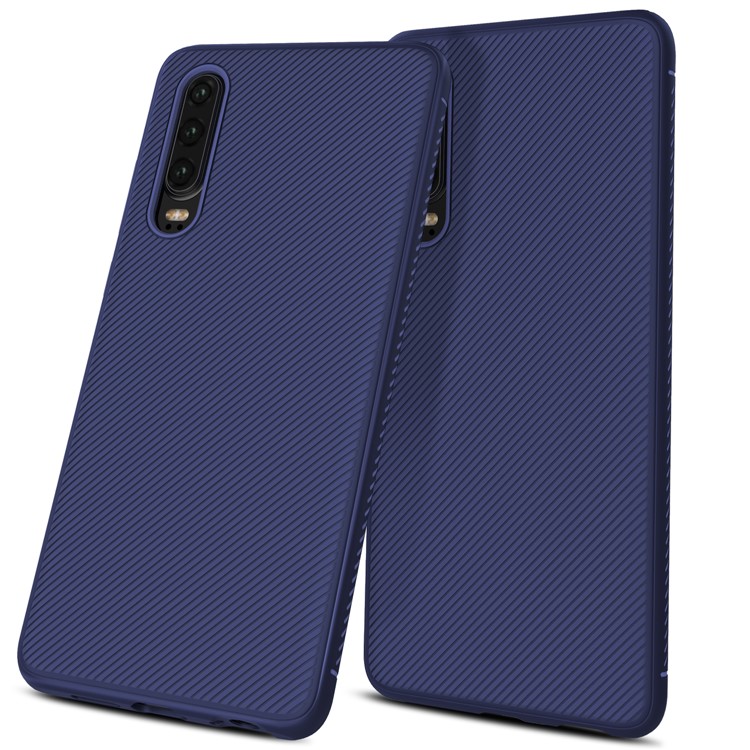 Jazz Series Twill Texture Protective TPU Case Shell for Huawei P30 - Blue-4